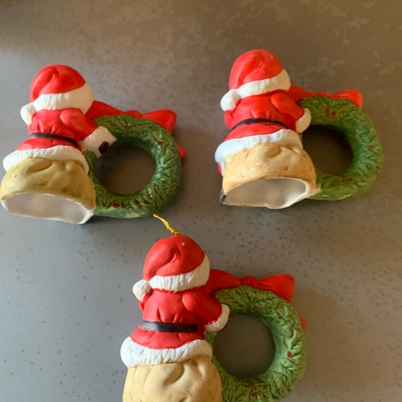 Vintage, Jasco CHRISTMAS Porcelain holiday bell napkin ring holders, ornament. - Picture 5 of 15